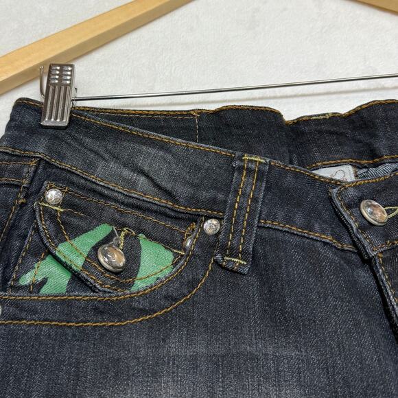 NWT True Religion 29 Joey Big‎ T Jeans Painted Flap Straight Low-Rise Streetwear - Picture 3 of 11